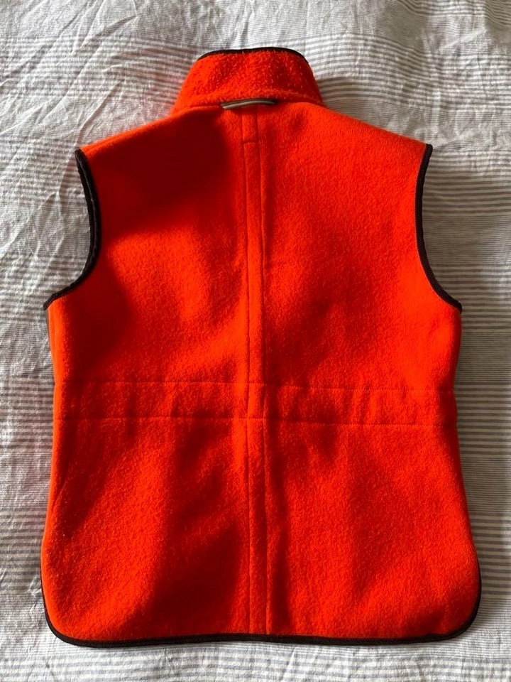 Rare Drakes Casentino Fleece Vest 100% Wool Made in Italy Size 38 ,M Orange - Image 4 of 4