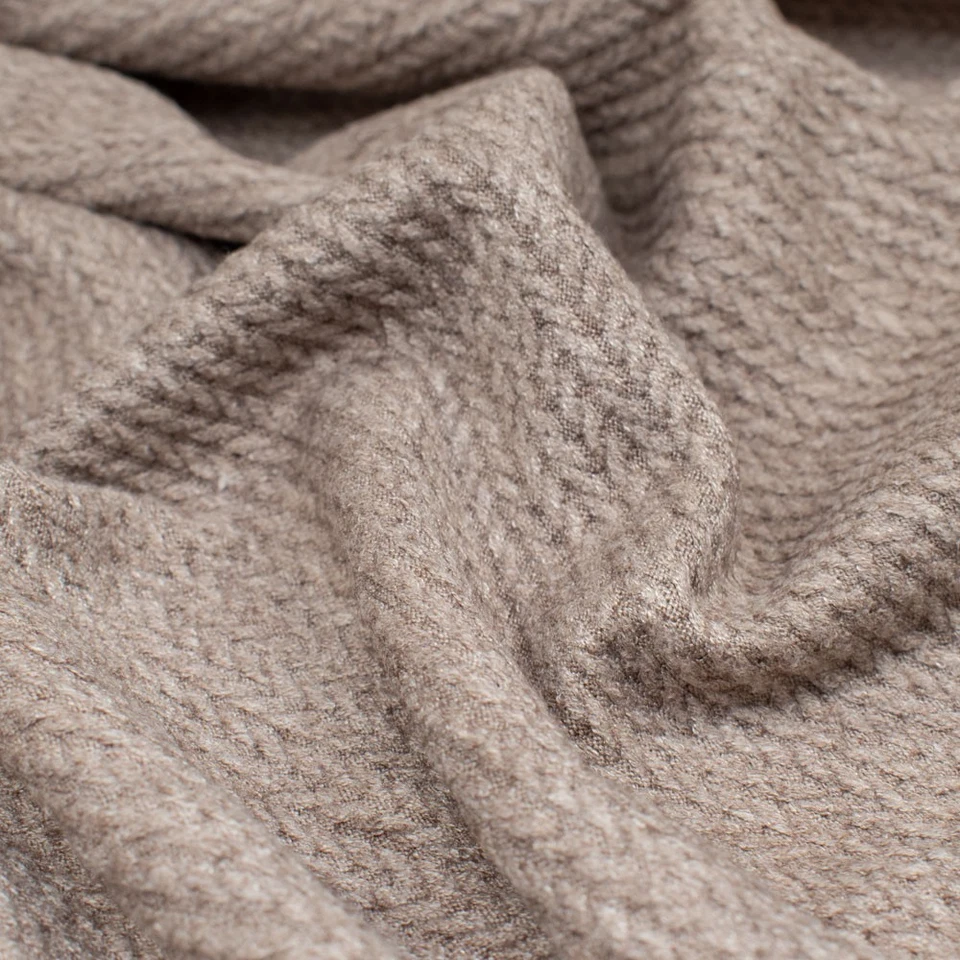 Viskosejersey Strickoptik uni braun Strick Muster meterware (Preis=0,5m) - Bild 3 von 4