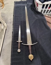 UBR Custom Handmade D2 Steel Medieval Arming DAGGER & Sword With leather Sheath