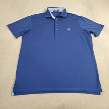 Greyson Polo Shirt Mens Large Blue Short Sleeve Performance Stretch Golf Collar