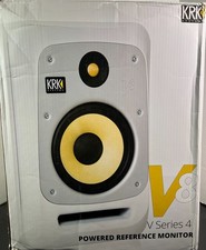 KRK V8 S4 White WN 8" Powered Active Studio Monitor Speaker Mix Master Loud Bass