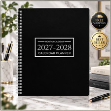 2027-2028 Monthly Planner, Jan 2027-Dec 2028, A4 2027 - Dec Black