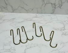 Set of 6 Vintage Brass Tone Pot Rack Hooks Metal S Hooks Kitchen Organizer