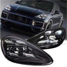 Voll LED Scheinwerfer Set Schwarz für Porsche Cayenne 92A 2010–2015 TFL+AFS