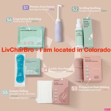 56-Piece Postpartum Recovery Kit Disposable Underwear Hot/Cold Packs Peri Bottle