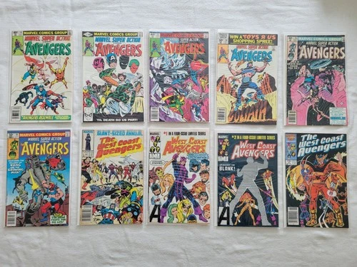Vintage Marvel Avengers Comics Lot - Super Action - West Coast - Key 1st Issue