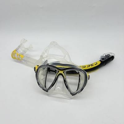 Cressi Alpha, Unisex-Masken und Schnorchel, Transparent, Gelb, Einheitsgröße