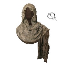 Wrap Dune Wasteland Hooded Shawl W Viking Brooch Cowl Scarf Rogue Medieval Cape