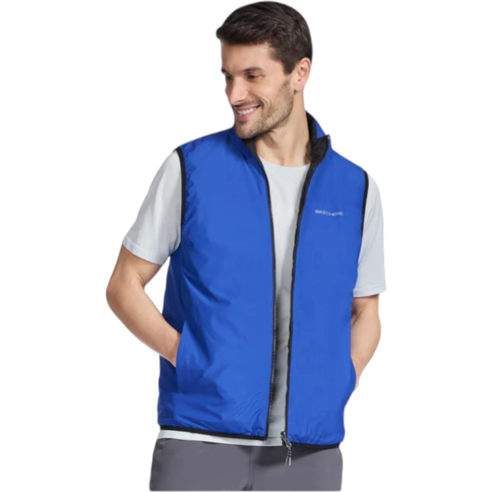Skechers Packable Puffer Vest Men’s Size 3XL Reversible Lightweight Insulated