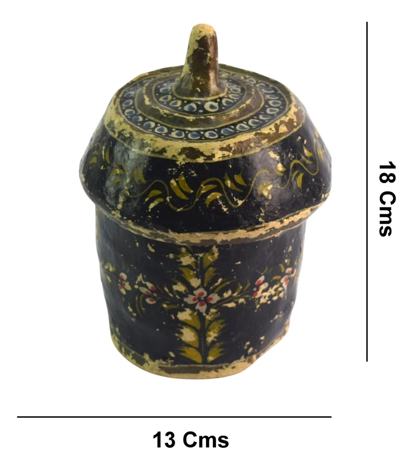 Vintage Decorative Handmade Paper Mache Box With Beautiful Painting. G72-44 - Image 2 of 4