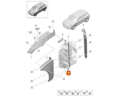 PORSCHE MACAN DKN Kotflügelhalter vorne links unten 95B810659AYGRV NEU ORIGINAL