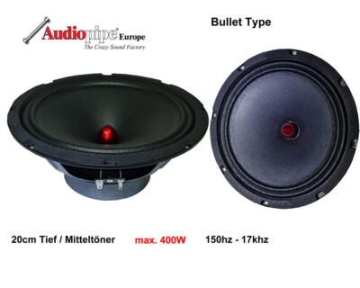 2x American Pro Bullet Mittel / Tieftöner 20cm 4ohm 400W TOP