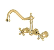 Kingston Brass KS1283 Wall Mount Kitchen Faucet Antique Brass