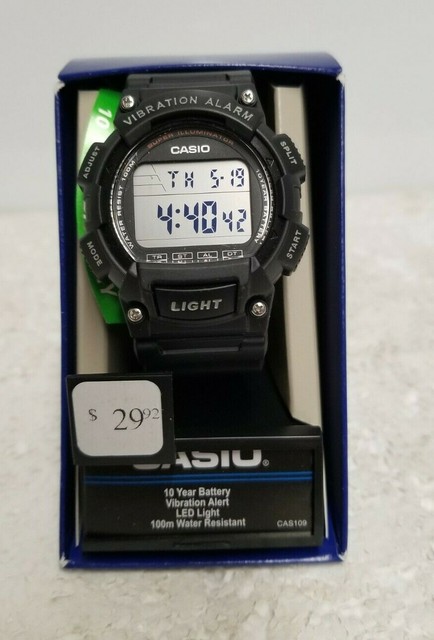 Casio 3446 Men's Illuminator Digital 100m Quartz Resin Black Sport Watch W736H for sale online