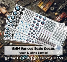 BMW Decals 1:24/1:64 or 1:18 Scale - Waterslide for Models, Derby Cars and More