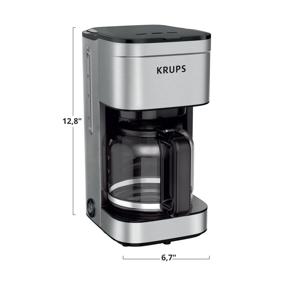 KRUPS Coffee Maker 10 Cups Simply Brew Stainless Steel Drip Coffee Maker - Image 2 of 4