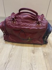 Vintage Head Holdall XL Bag Sports Gym Retro Burgundy Navy Faux Leather *READ*