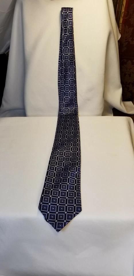 Gravata masculina Club Room por Charter Club design azul/prata - Imagem 2 de 3