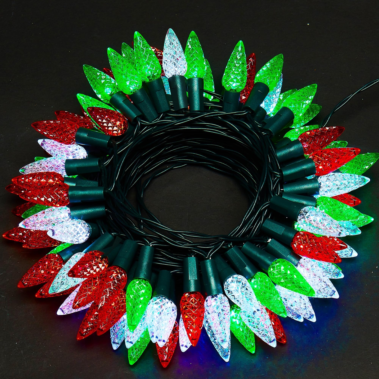 C6 Christmas Lights, 60 LED 20ft Battery Operated Christmas String Lights wit...