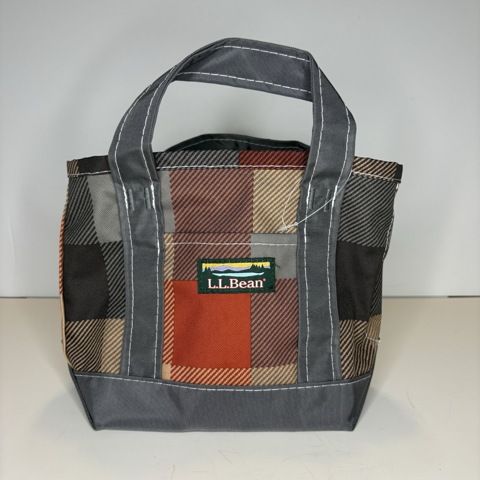 Vintage L.L Bean Boat & Tote mini-Bag Plaid Nylon