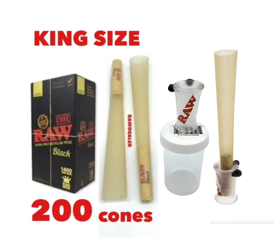 raw cone bro glass cone holder tip+RAW black  KING size pre 