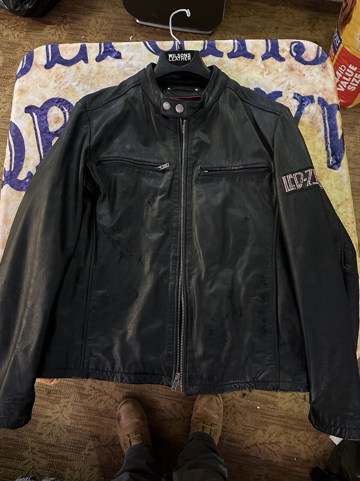 Led Zeppelin Jacket 1977 tour Wilsons Leather Sz L Gem