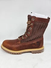 TIMBERLAND Women's Open Weave Brown Combat Boots A14A9