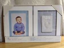 Vintage TINY IDEAS Babys Print Hinged Frame Pink Blue Pearhead READ