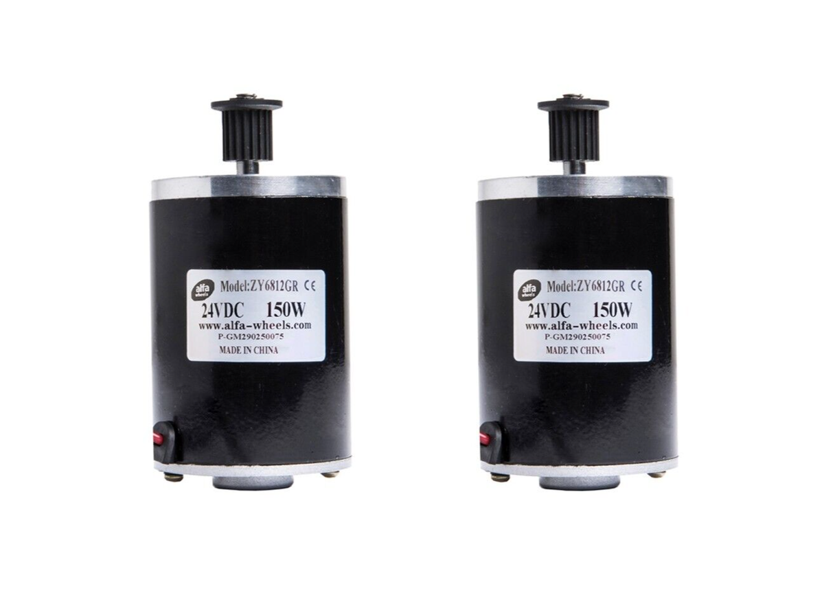 2x Electric Motor 150W 24V DC w Pulley ZY6812 scooter gokart or
