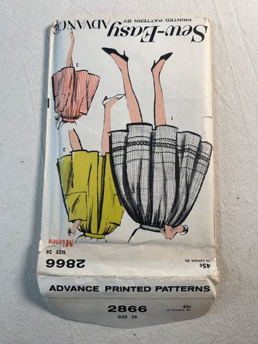 2866 Advance Sew-Easy Vintage Sewing Pattern Uncut Retro 60s Skirt Size 26 - Picture 3 of 5