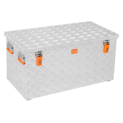 ALUBOX  R180 Riffelblech Alukiste Silber Transportbox Truckbox 94 x 50 x 47,5 cm