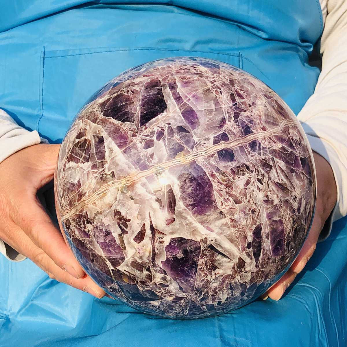 Natural Dream Amethyst Quartz Crystal Sphere Ball 280g Healing Stone