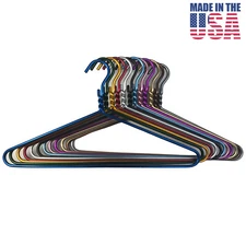 6 PACK Colorful DODCO Heavy Duty Clothes Coat Hangers Aluminum Metal Made in USA