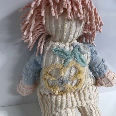 VGT Blue Moon Baby Chenille Doll Stuffed Plush Toy 20  Yarn Pastel USA Made 1996