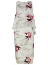 Brand New Ladies Ex M&CO Floral Print Glamour Occasion Overlay Sleeveless Dress