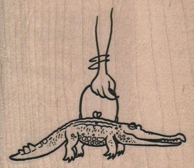 Alligator Purse On Arm 3 1/4 x 2 3/4'' Rubber Stamp, Object Stamp, Purse Stamp