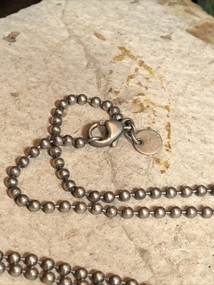 TIFFANY & Co 925 Sterling Silver 2.5mm Ball Chain Long Necklace 34  