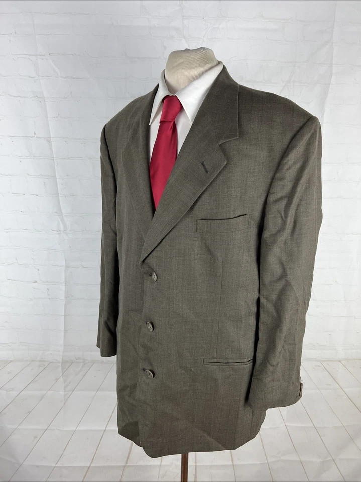 Pierre Cardin Men's Brown Solid Suit 46R 38X25 $495 - Image 3 of 4