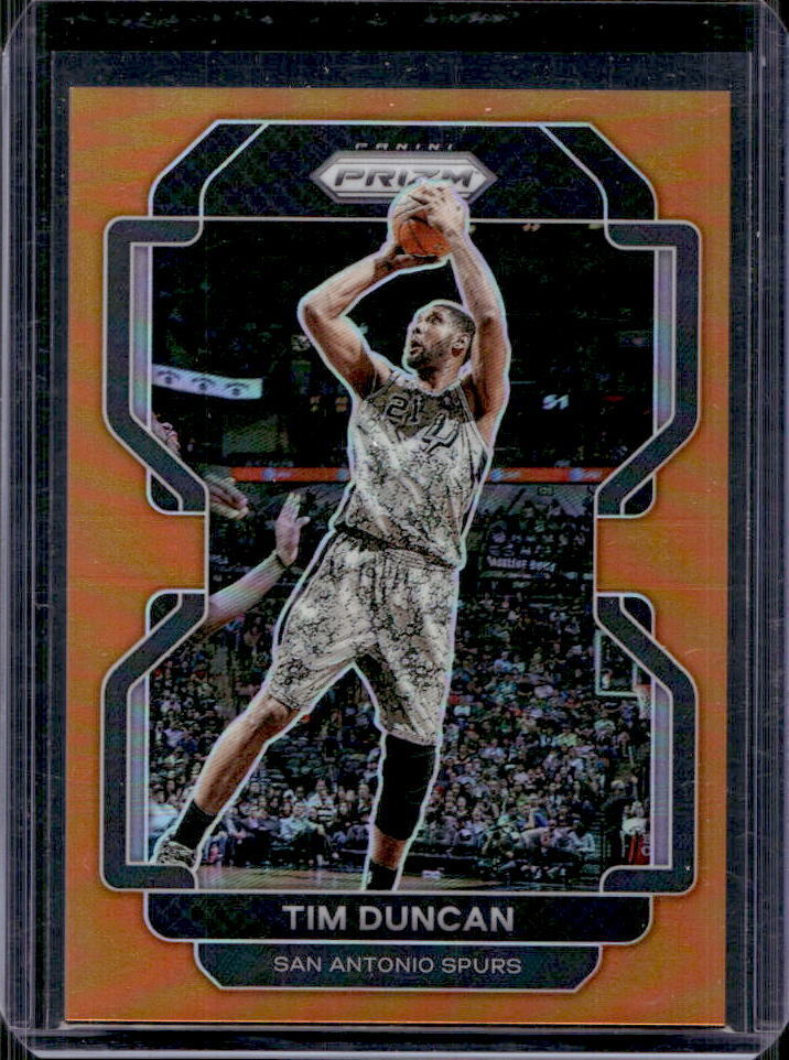 2021-22 Prizm Tim Duncan Orange Prizm #19/49 Spurs