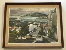 HENRY W SMITH SAN FRANCISCO PAINTING AMERICAN REGIONALISM CITY STREET WPA STYLE