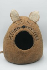 Felted Handmade Cat Cave-Gray Cozy Cat House-100 Pure Wool From Nepal