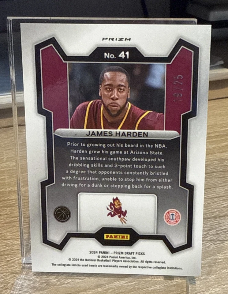 James Harden 2024 Panini Prizm Draft Mojo Prizm/25 #41 Clippers ASU Foto 2 de 2