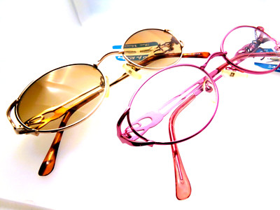 2 Delux Lady READING GLASSES  Art Deco 1 bifocal clear and 1 tint power +1.0