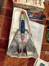 Vintage Tin Battery Op F-14A Tomcat Fighter Jet w/ original box great gift Free