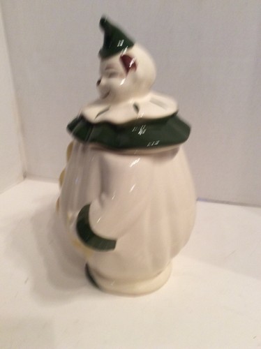 Vintage Clown Ceramic Cookie Jar San Jose Potteries Cookie Jar Green Clown Jar - Picture 4 of 12