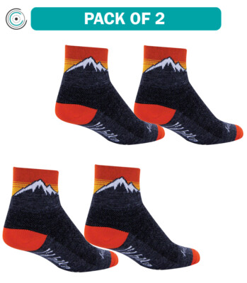 Pack of 2 SockGuy Wool Hiker Socks - 3 inch, Black, Small/Medium