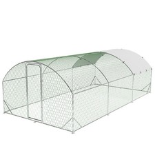 Large Chicken Coop Metal House Dome Set Galvanized Rain Cloth Sturdy Steel Frame