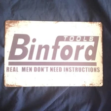 8"X 12" Metal Sign Man Cave Wall Art Oil Garage Bar Gas Station Binford Tools