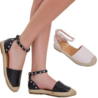 Gladiator Espadrille Studded Sandals Women's Shoes Sandals