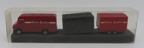 Praline MB Mercedes Ho 1/87 Van 507D Tarpaulin Trailer Emons Spedition #84370 - Picture 9 of 9